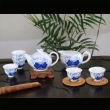 8头手绘青花(huā)清香茶具