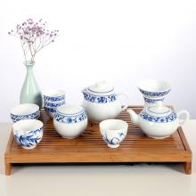 13头手绘青花(huā)茶具--...